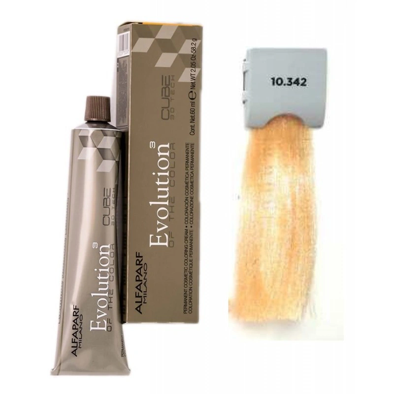 Alfaparf Evolution of the Color CUBE hajfesték - 10.342 60ml Lightest Blonde Golden Copper Violet képe 1